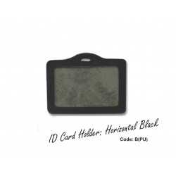 B (PU) ID Card Holder Horizontal Black